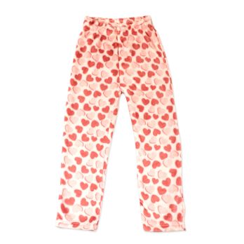 Flannel Fleece Pajama Pant: Pink Hearts
