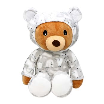 Sleepover Bear Wearing Hoodie: Grey Polar Bears
