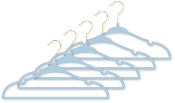 6-Pack Design Gold Hook Baby Hangers : Light Blue 