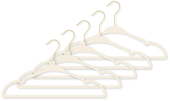 6-Pack Design Gold Hook Baby Hangers : Ivory