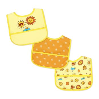 Waterproof Catch Bib: Yellow Sunshine