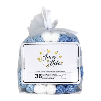 36 Pack Washcloth: Blue 