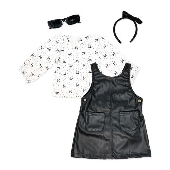 Girl's TOD 4pc Jumper Set: Black Floral 
