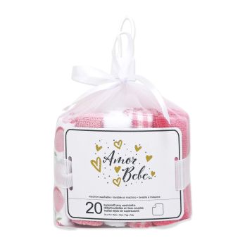 20 Pack Washcloth Set: Coral Peaches