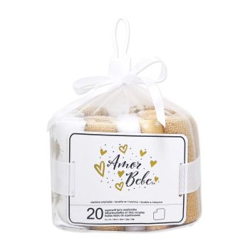 20 Pack Washcloth Set: Tan Sheep