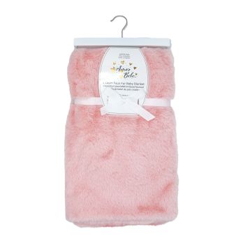 2 Layer Luxury Faux Fur Plush Blanket: Pink