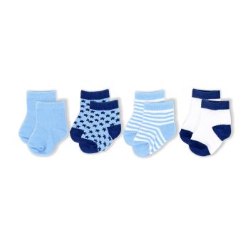 4 Pack Socks: Blue 