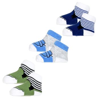 3 Pairs Crew Sock: Slip-on Shoes