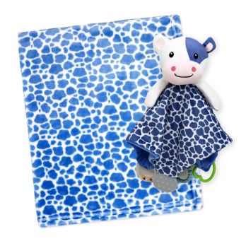 Plush Activity NUNU & Blanket: Blue Cow 