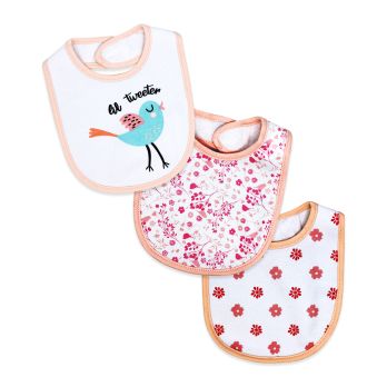 3 Piece Scoop Bib Set: Rose Lil Tweeter