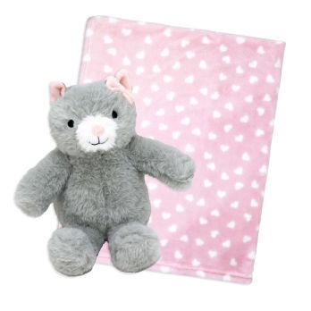 Plush Toy with Blanket: Pink Kitty