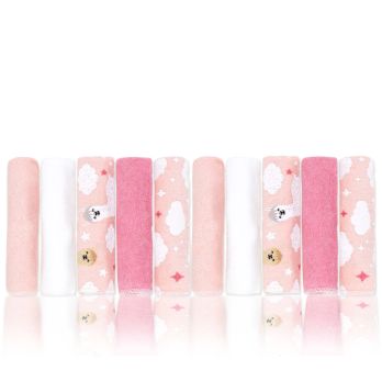 10 Pack Washcloths: Pink Llama