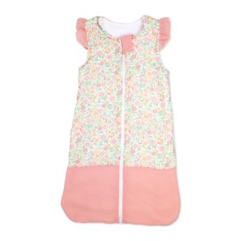 2 Layer Muslin Sleep Sac 0-6M: Peach Floral