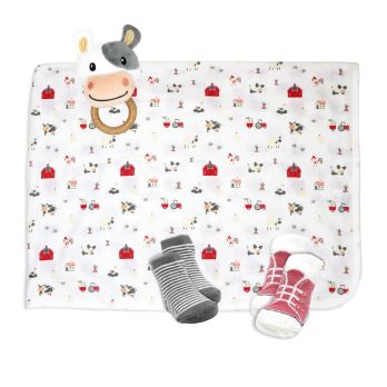 4pc Knit Swaddle Set: Tan Bears