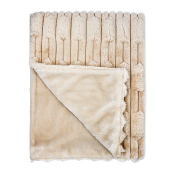Rabbit Fleece Blanket with PV backing: Tan