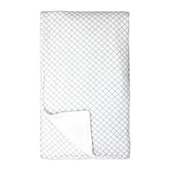 2 Layer Muslin/ Plush Blanket: Sage Grid
