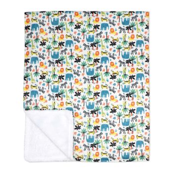 Mink/ Polar Fleece Blanket: Tan Jungle 