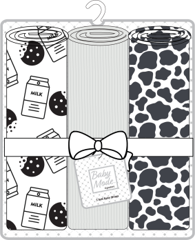 3-Pack Knit Baby Wrap Swaddles: Charcoal Milk & Cookies