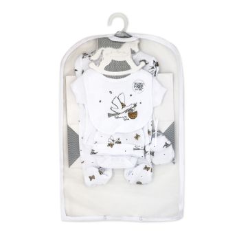 Neutral 5 Piece Mesh Bag Set:Stork