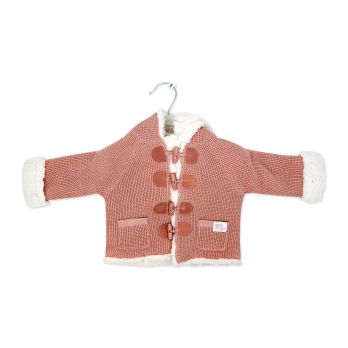 True Knit Cardigan With Sherpa Lining: Pink