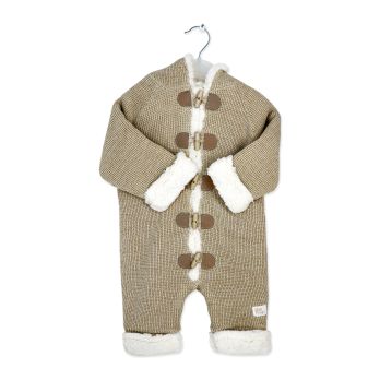 True Knit Pramsuit With Sherpa Lining: Oatmeal 