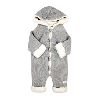 True Knit Pramsuit With Sherpa Lining: Grey