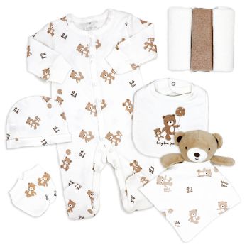 Neutral 8 Piece Hanging Gift Set: Bear 