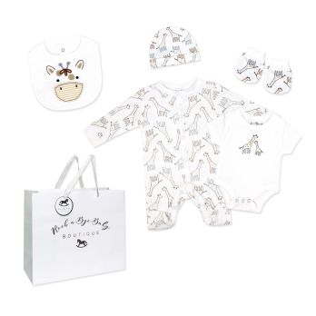 Neutral 5 Piece Mesh Bag Set: Giraffe 