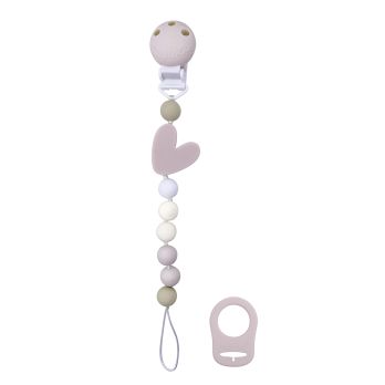 SiliBeads Silicone Pacifier Clips: Pink Heart