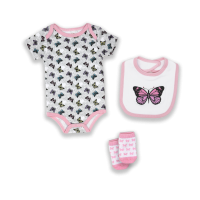 3 Piece Box: Pink Butterfly 