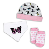 3 Piece Accessory Set: Pink Butterfly 