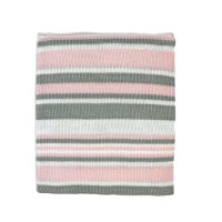 Striped Knit Blanket: Pink