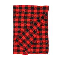 Plaid Knit Blanket: Red 