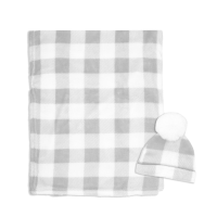 Grey Buffalo Hat with Blanket Set