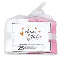 25 Pack Washcloth: Pink 
