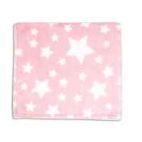 Star Flannel Fleece Blanket: Pink