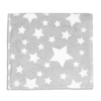 Star Flannel Fleece Blanket: Grey