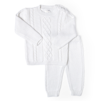 2-Piece Knit Sweater Set: White 