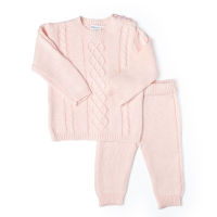 2-Piece Knit Sweater Set: Pink