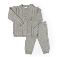 2-Piece Knit Sweater Set: Grey 