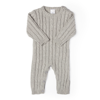 Cable Knit Romper: Grey 