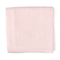 Knit Blanket with Border: Pink