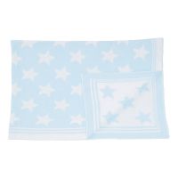 Knit Star Blanket: Blue