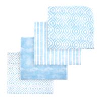 4 Pack Flannel Receiving Blankets: Blue Watercolour 