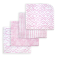 4 Pack Flannel Receiving Blankets: Pink Watercolour 