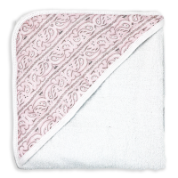 Paisley Muslin Lined Hooded Towel: Pink