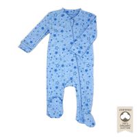 All Over Print Organic Cotton Heather Sleeper: Blue Stars