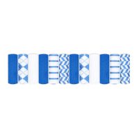 12-Pack Microfiber Washcloth: Blue Argyle