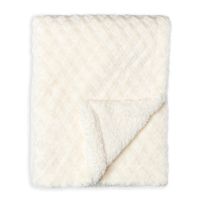Diamond Plush Blanket: Ivory