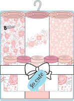 8pc Bath Set - 3 Hooded Towels w/ 5 Washcloths: Pink Bouquet